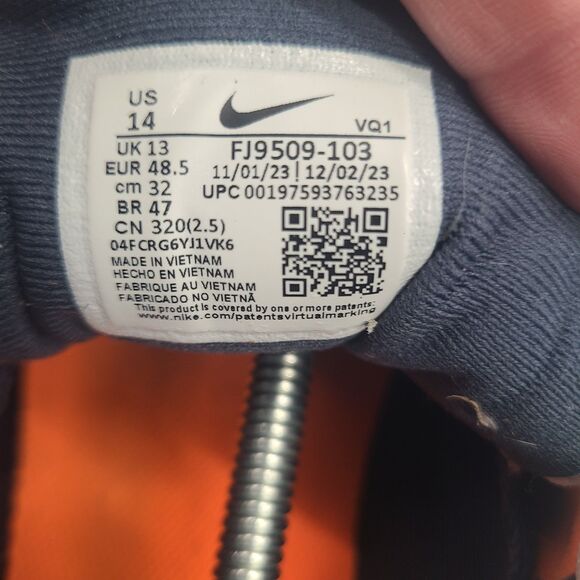 Men's Nike Air Winflo 11 Shoes Total Orange-Thunder Blue Size 14 FJ9509-103 - Picture 9 of 9